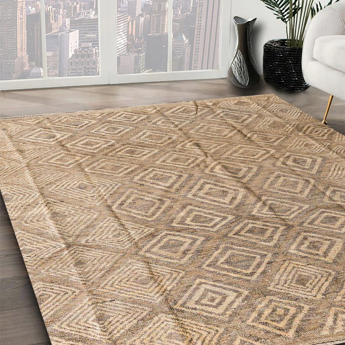 Machine Washable Abstract Yellow Rug in a Family Room, wshabs5212