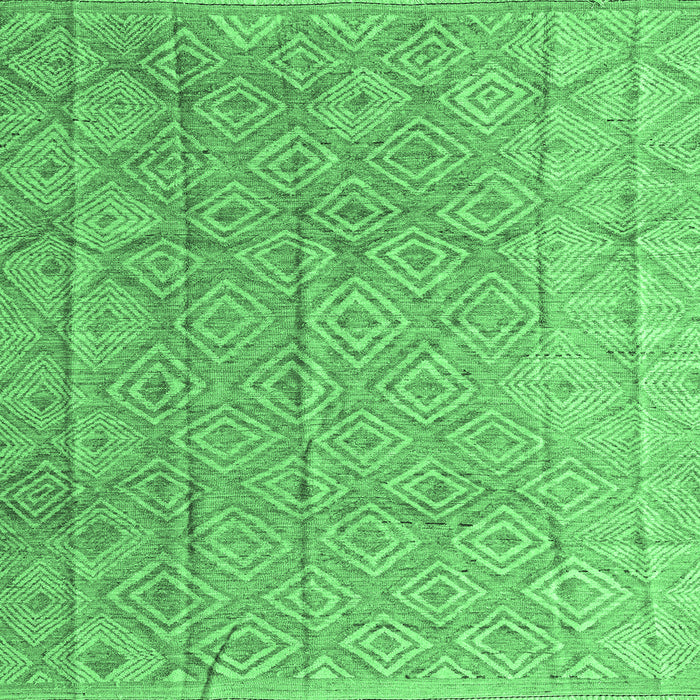 Square Abstract Emerald Green Modern Rug, abs5212emgrn