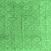 Square Abstract Emerald Green Modern Rug, abs5212emgrn