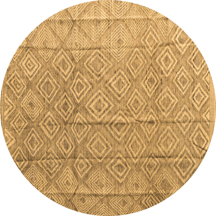Round Machine Washable Abstract Brown Modern Rug, wshabs5212brn