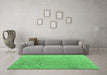 Machine Washable Abstract Emerald Green Modern Area Rugs in a Living Room,, wshabs5212emgrn