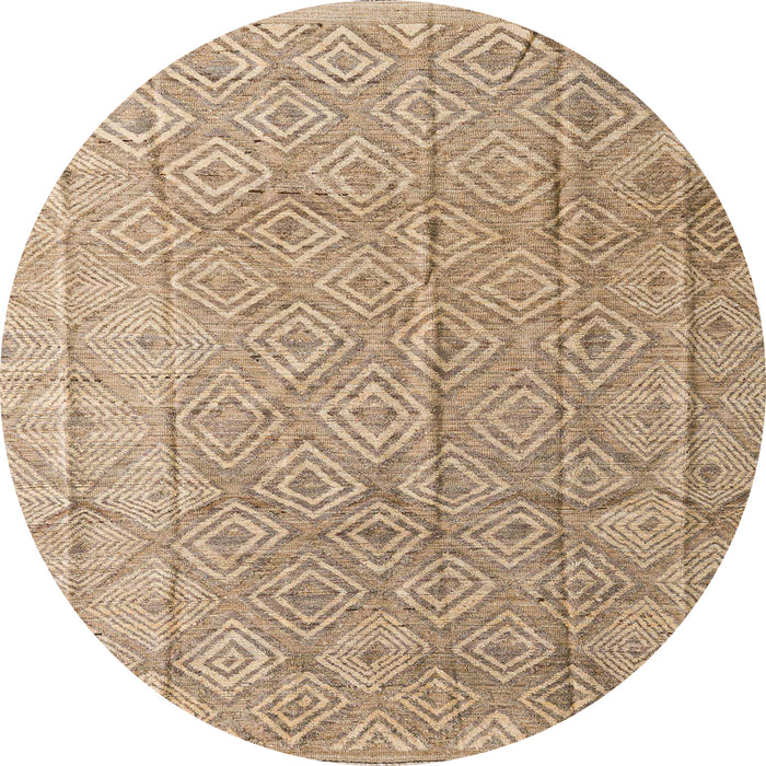 Round Abstract Yellow Modern Rug, abs5212
