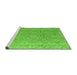 Sideview of Machine Washable Abstract Green Modern Area Rugs, wshabs5212grn