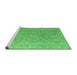 Sideview of Machine Washable Abstract Emerald Green Modern Area Rugs, wshabs5212emgrn