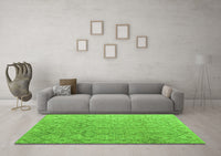 Machine Washable Abstract Green Modern Rug, wshabs5212grn