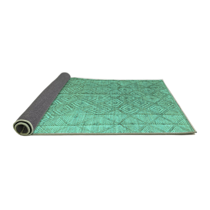 Sideview of Abstract Turquoise Modern Rug, abs5212turq