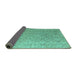 Sideview of Abstract Turquoise Modern Rug, abs5212turq