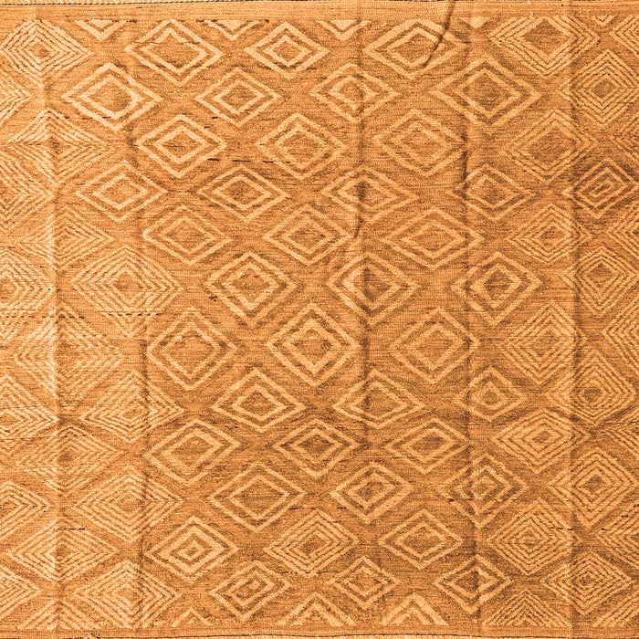 Square Machine Washable Abstract Orange Modern Area Rugs, wshabs5212org