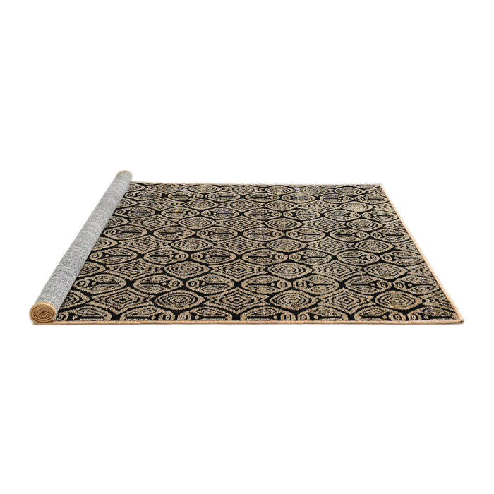 Sideview of Machine Washable Abstract Brown Sugar Brown Rug, wshabs5213
