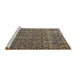 Sideview of Machine Washable Abstract Brown Sugar Brown Rug, wshabs5213