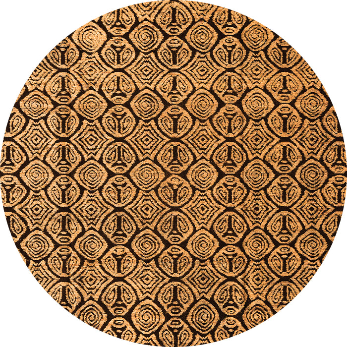 Round Abstract Orange Modern Rug, abs5213org