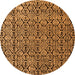 Round Abstract Orange Modern Rug, abs5213org