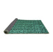 Sideview of Abstract Turquoise Modern Rug, abs5213turq