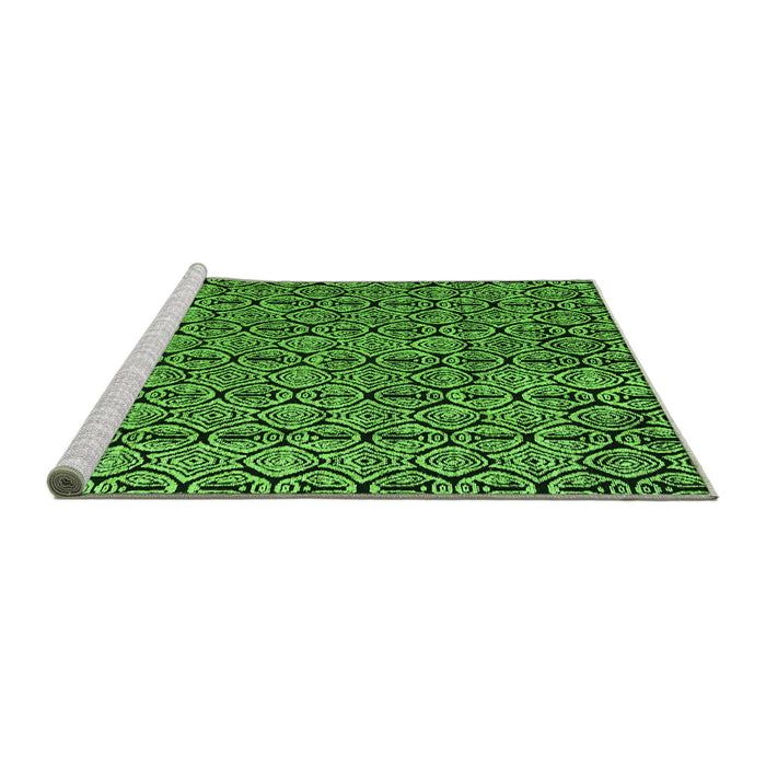 Sideview of Machine Washable Abstract Green Modern Area Rugs, wshabs5213grn