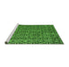 Sideview of Machine Washable Abstract Green Modern Area Rugs, wshabs5213grn