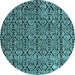 Round Machine Washable Abstract Light Blue Modern Rug, wshabs5213lblu