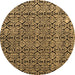 Round Machine Washable Abstract Brown Modern Rug, wshabs5213brn