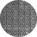 Round Machine Washable Abstract Gray Modern Rug, wshabs5213gry