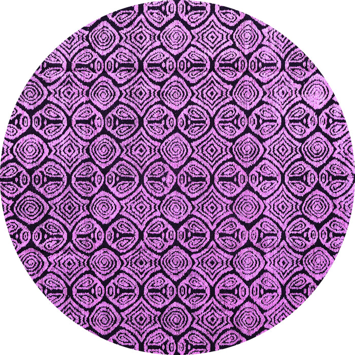Round Machine Washable Abstract Purple Modern Area Rugs, wshabs5213pur