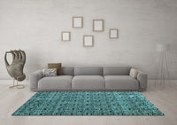 Machine Washable Abstract Light Blue Modern Rug, wshabs5213lblu