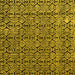 Square Abstract Yellow Modern Rug, abs5213yw