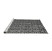 Sideview of Machine Washable Abstract Gray Modern Rug, wshabs5213gry