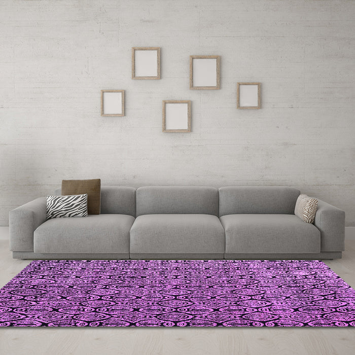 Machine Washable Abstract Purple Modern Area Rugs in a Living Room, wshabs5213pur