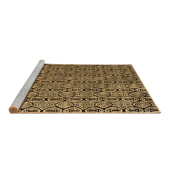 Sideview of Machine Washable Abstract Brown Modern Rug, wshabs5213brn