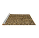 Sideview of Machine Washable Abstract Brown Modern Rug, wshabs5213brn