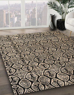 Machine Washable Abstract Brown Sugar Brown Rug in a Family Room, wshabs5213