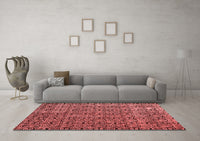 Machine Washable Abstract Red Modern Rug, wshabs5213red