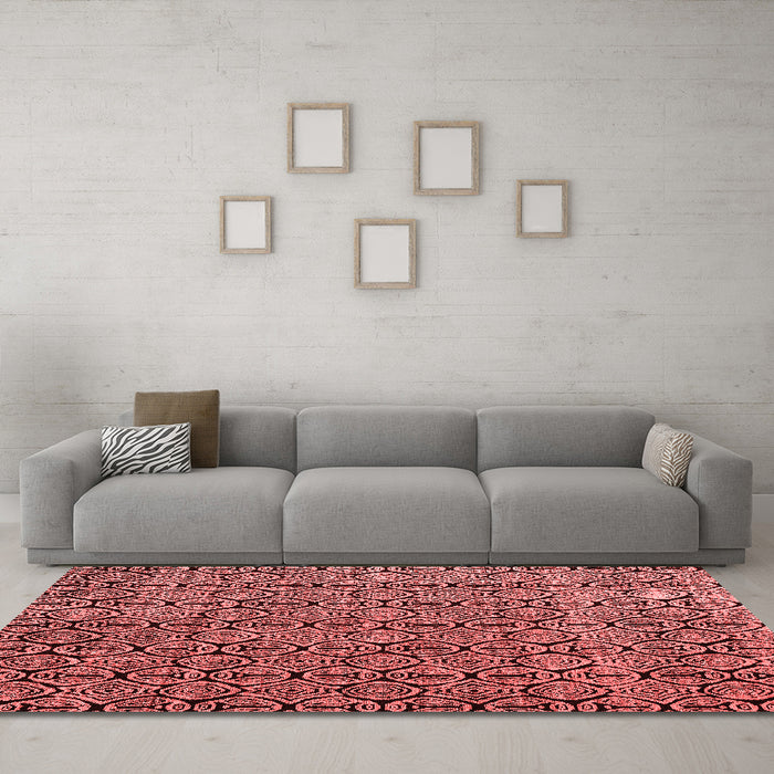 Modern Red Washable Rugs