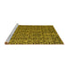 Sideview of Machine Washable Abstract Yellow Modern Rug, wshabs5213yw