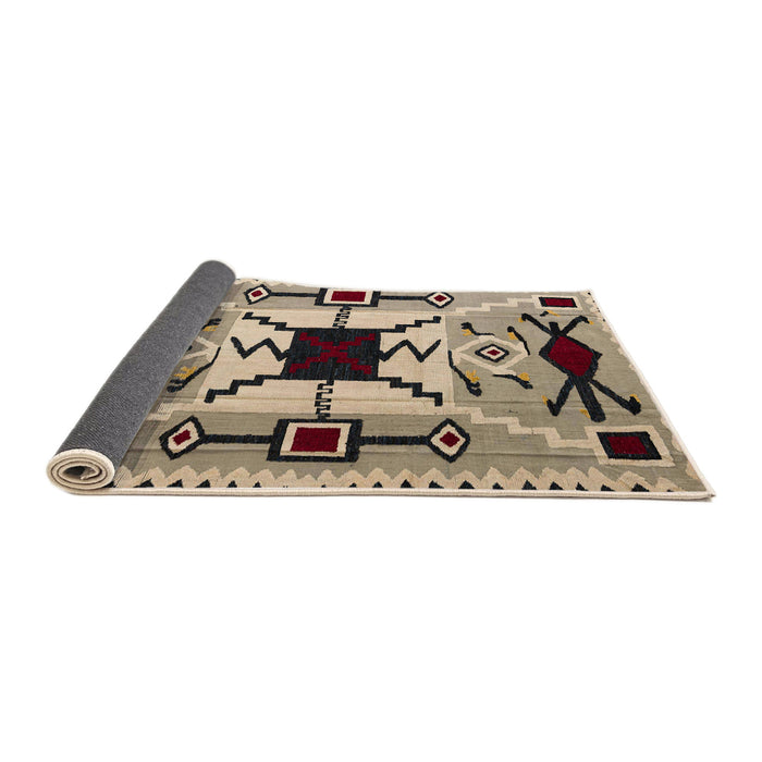Sideview of Abstract Coffee Brown Southwestern Rug, abs5214