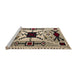 Sideview of Machine Washable Abstract Coffee Brown Rug, wshabs5214