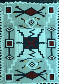 Southwestern Light Blue Country Rug, abs5214lblu