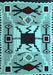 Southwestern Light Blue Country Rug, abs5214lblu