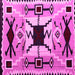 Square Southwestern Pink Country Rug, abs5214pnk