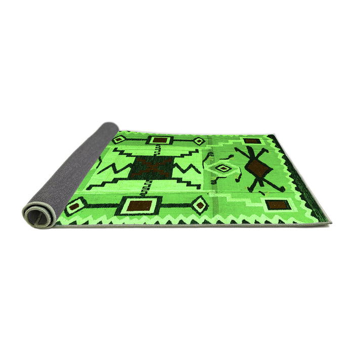 Sideview of Southwestern Green Country Rug, abs5214grn
