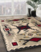 Abstract Coffee Brown Southwestern Rug in Family Room, abs5214