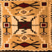 Square Southwestern Orange Country Rug, abs5214org