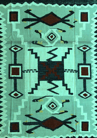 Southwestern Turquoise Country Rug, abs5214turq