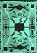 Southwestern Turquoise Country Rug, abs5214turq