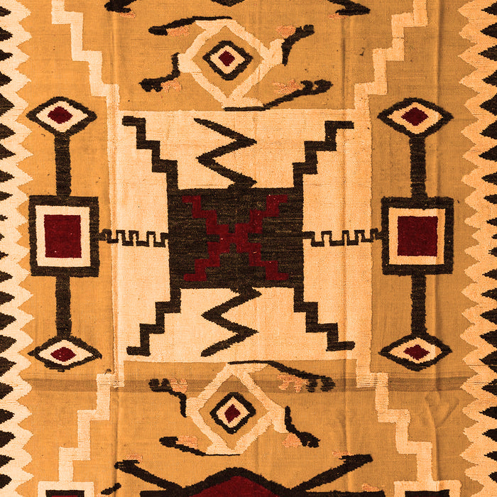 Machine Washable Southwestern Orange Country Area Rugs, wshabs5214org