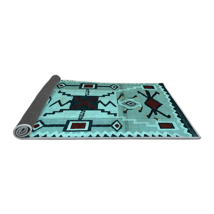 Sideview of Southwestern Light Blue Country Rug, abs5214lblu