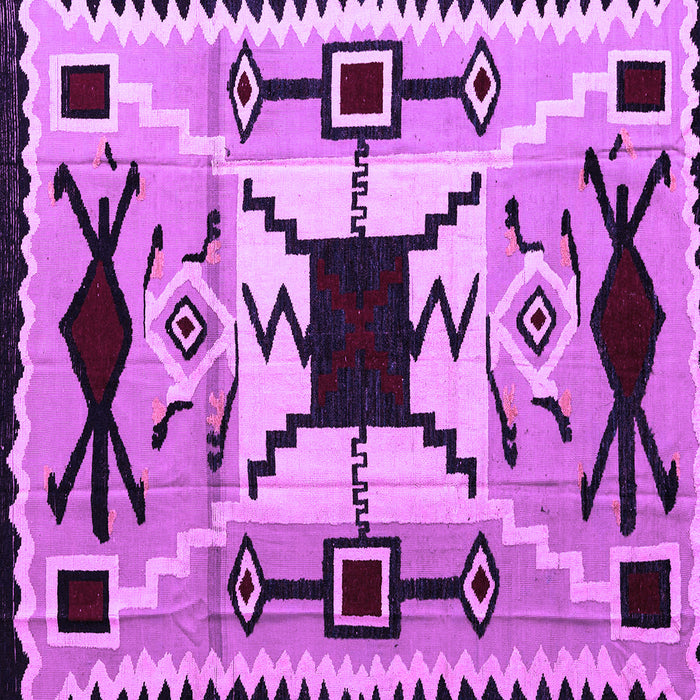 Square Machine Washable Southwestern Purple Country Area Rugs, wshabs5214pur