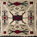 Square Abstract Coffee Brown Southwestern Rug, abs5214