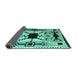 Sideview of Southwestern Turquoise Country Rug, abs5214turq