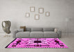 Machine Washable Southwestern Pink Country Rug in a Living Room, wshabs5214pnk