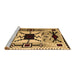 Sideview of Machine Washable Southwestern Brown Country Rug, wshabs5214brn